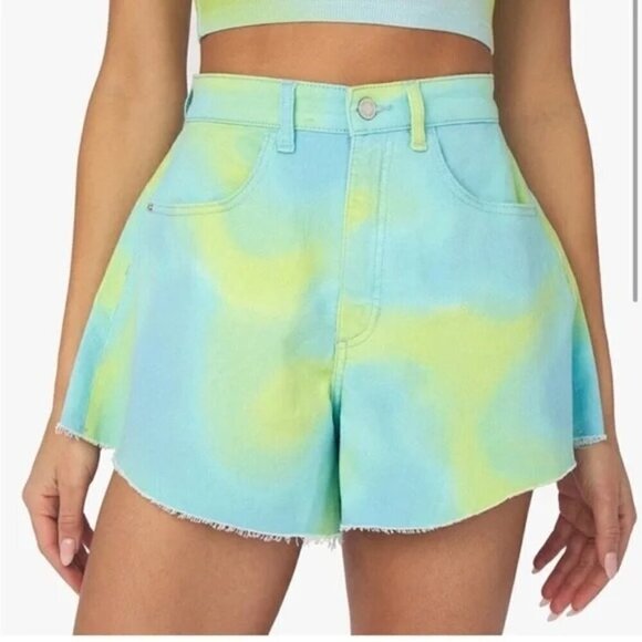 Revolve WeWoreWhat Flare Bell Shorts in Tie Dye Size 29 NWT - Picture 2 of 8